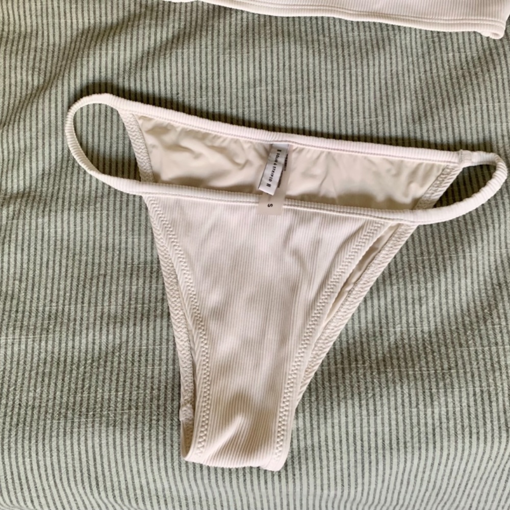 Solid & Striped Ribbed White Bikini Set Xs - image 3